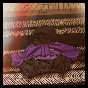 purple and black windbreaker